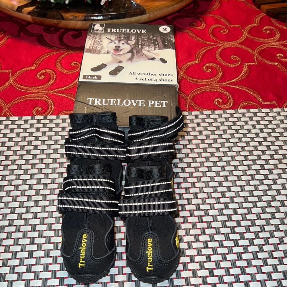 Pet Black All-Weather Dog Boots - Set of 4